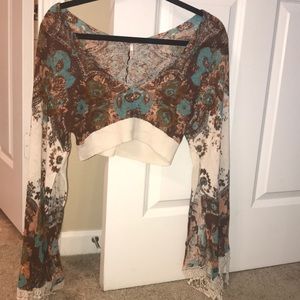Free people cropped 70s sweater